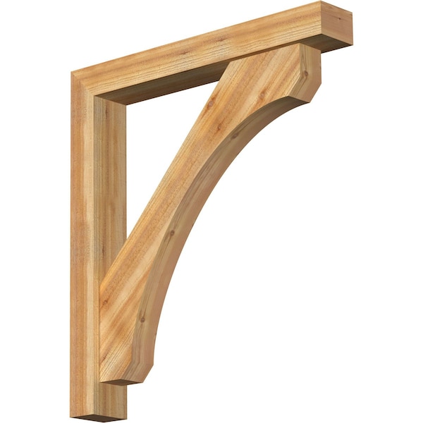 Ekena Millwork Legacy Block Rough Sawn Bracket w/ Offset Brace, Western Red Cedar, 6"W x 40"D x 44"H BKT0604X40X44LEC05RWR - main